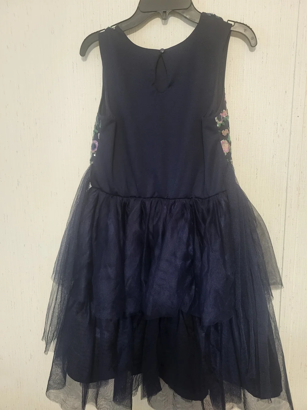 Girls Excellent Condition Navy Tulle And Sequin Dress Size 14 Brand Lilt